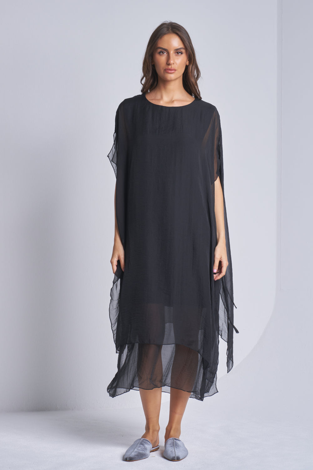SILK DRESS WITH COTTON LINING WITH ROPE