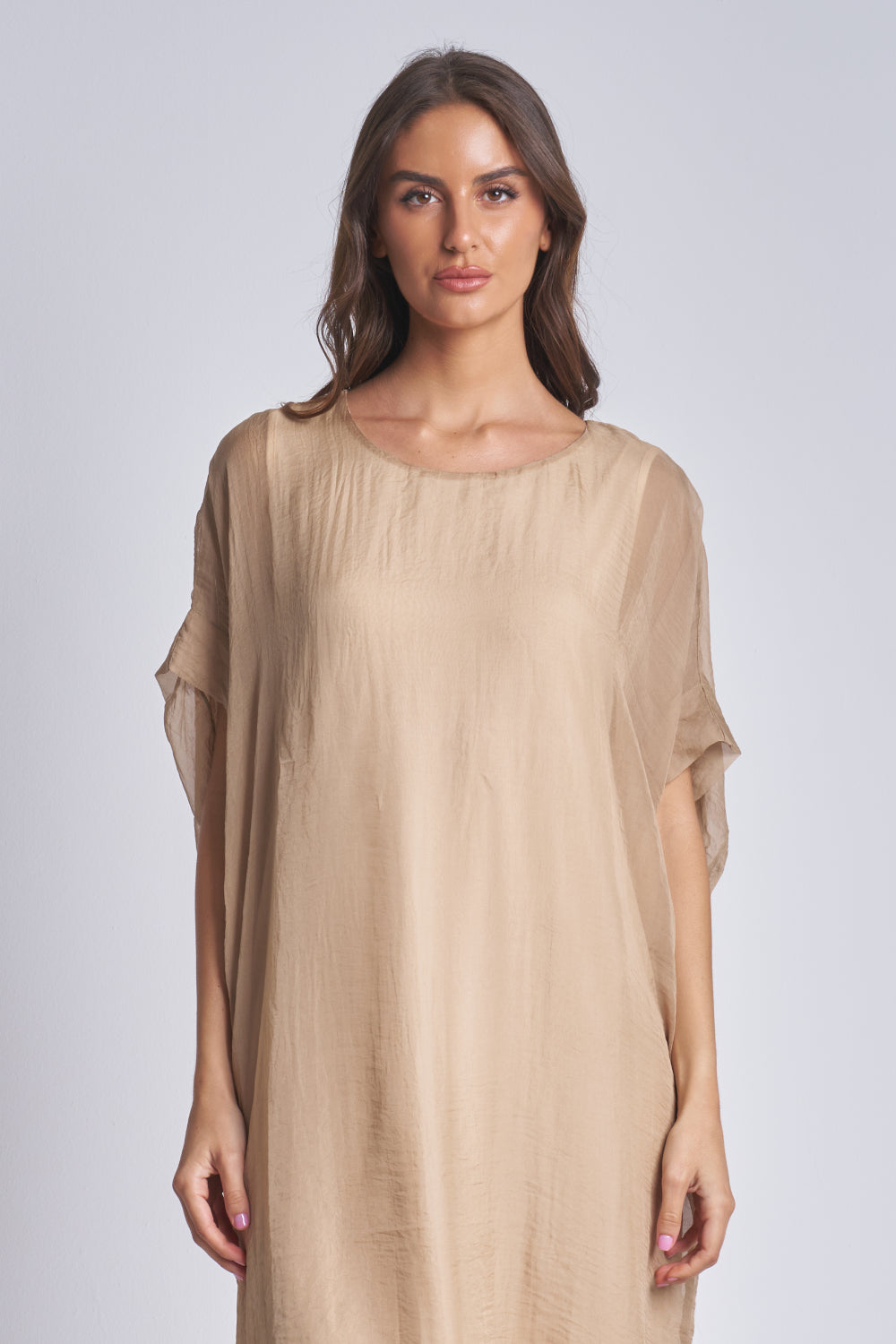 SILK DRESS WITH COTTON LINING