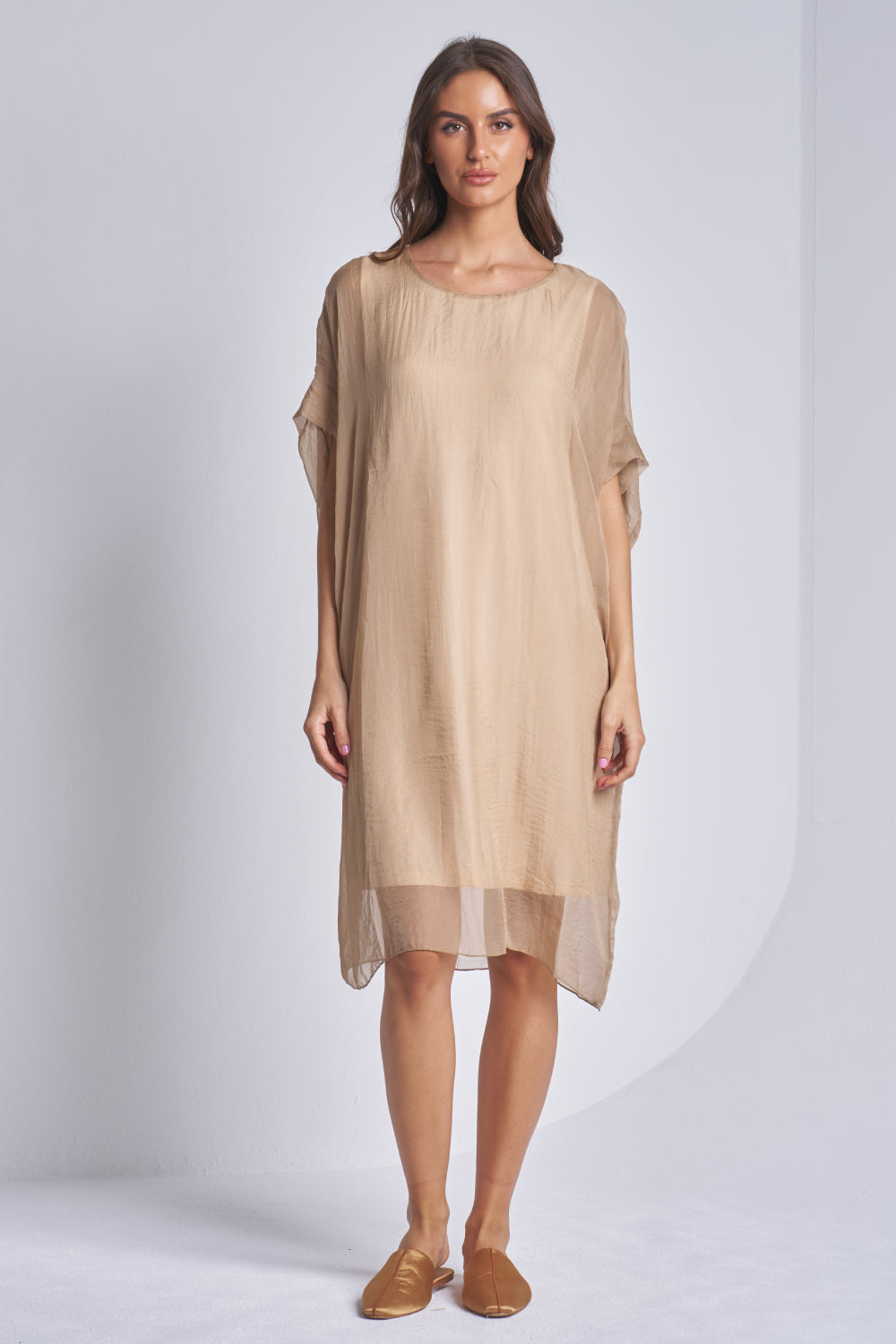 SILK DRESS WITH COTTON LINING