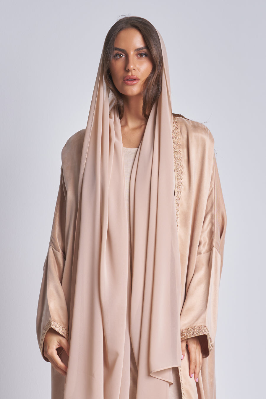 SS26-Silk Abaya with scarf