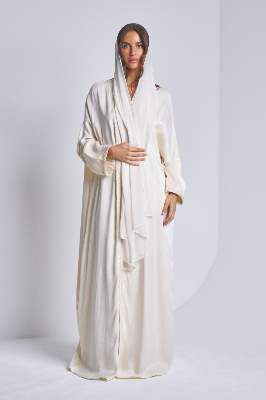 SS26-Silk Abaya with scarf