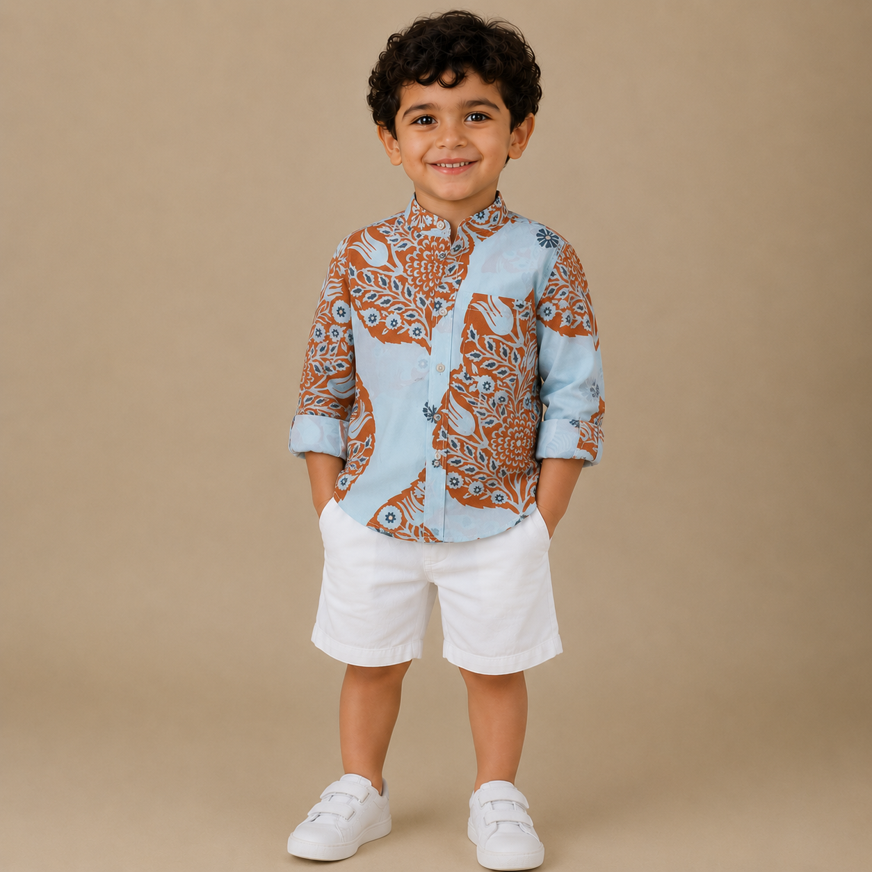 BOYS Short & Shirt Set aqua alocasia