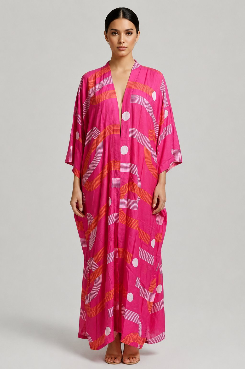 Bisht With Pockets Fuchsia U Shape