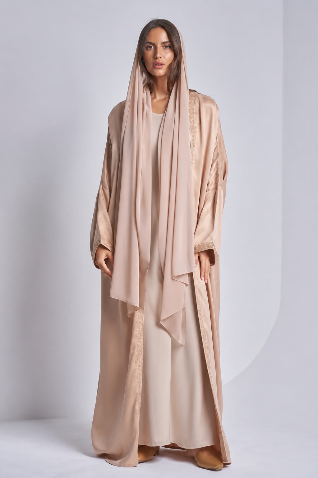 SS26-Silk Abaya with scarf