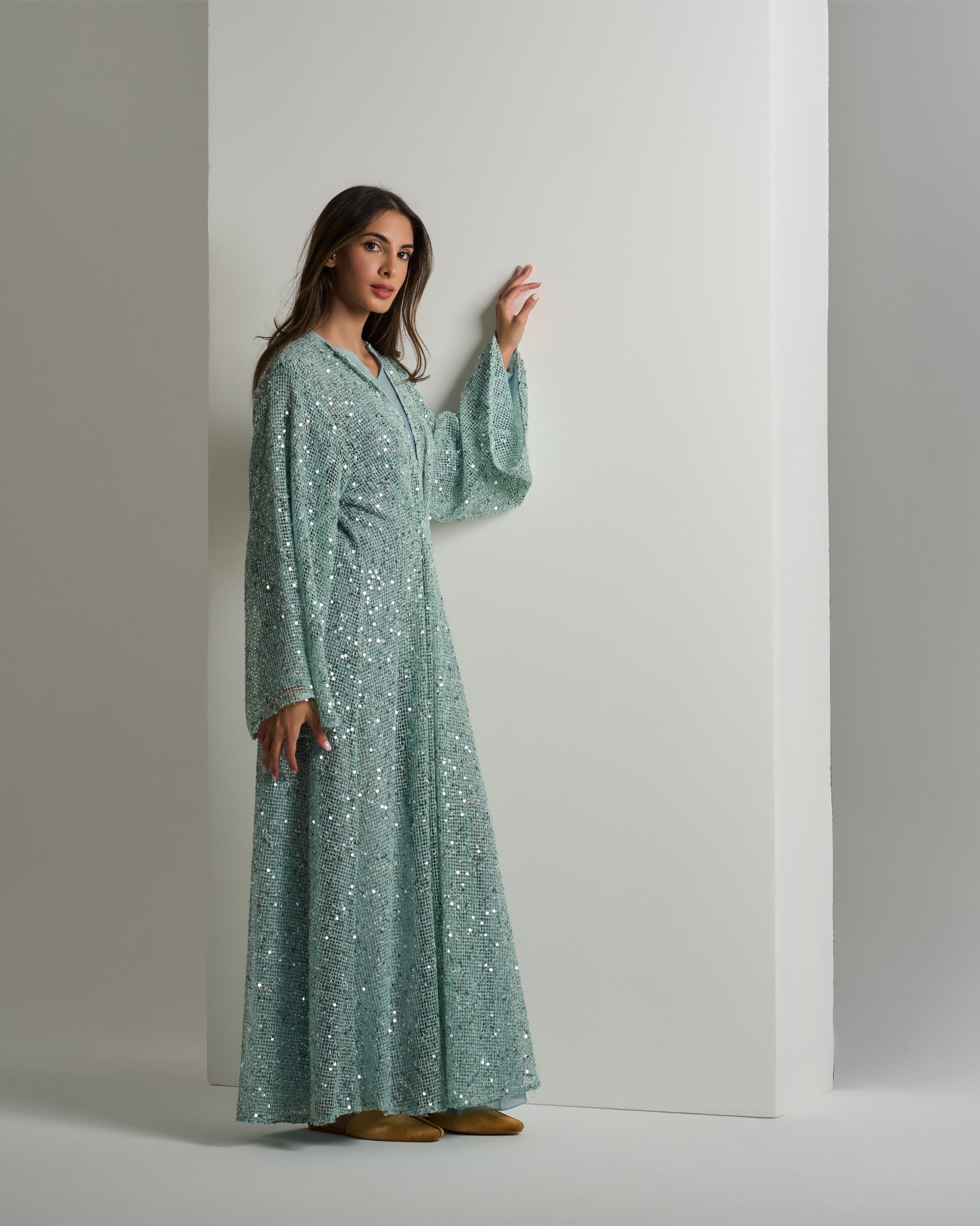SINGLE BUTTON SEQUENCE DRESS