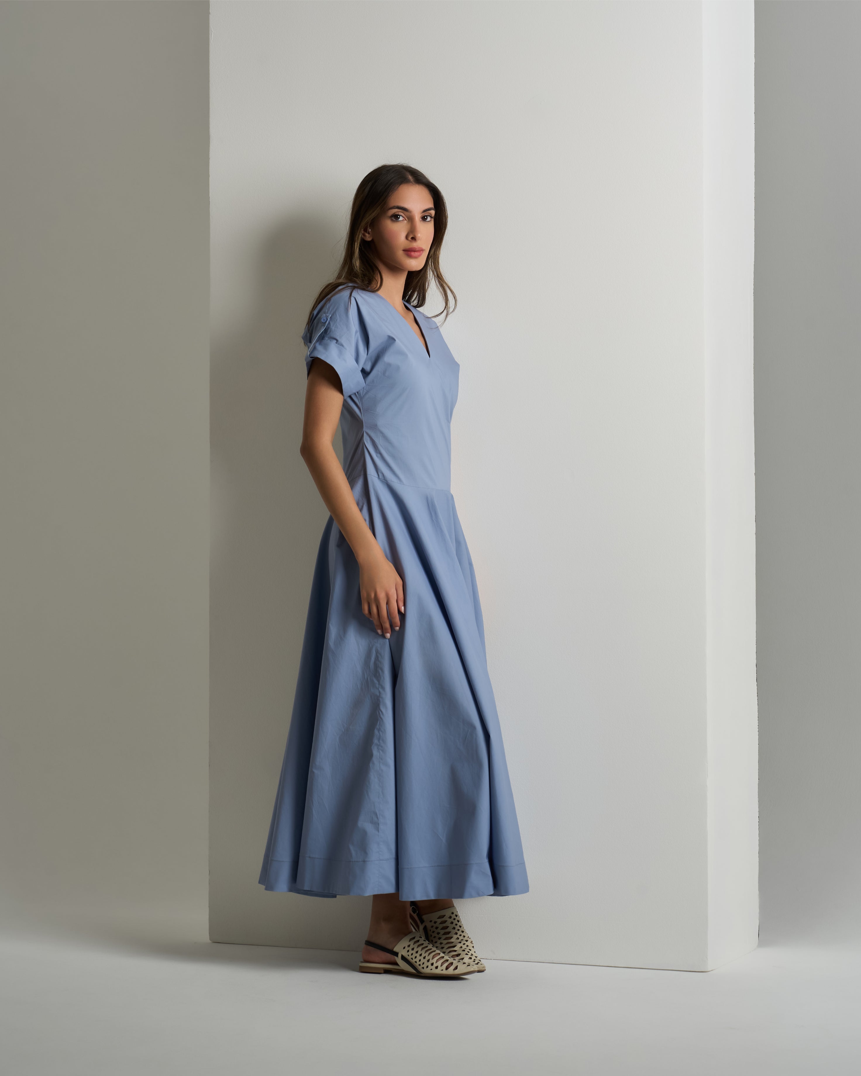 SHORT SLEEVE A-LINE DRESS