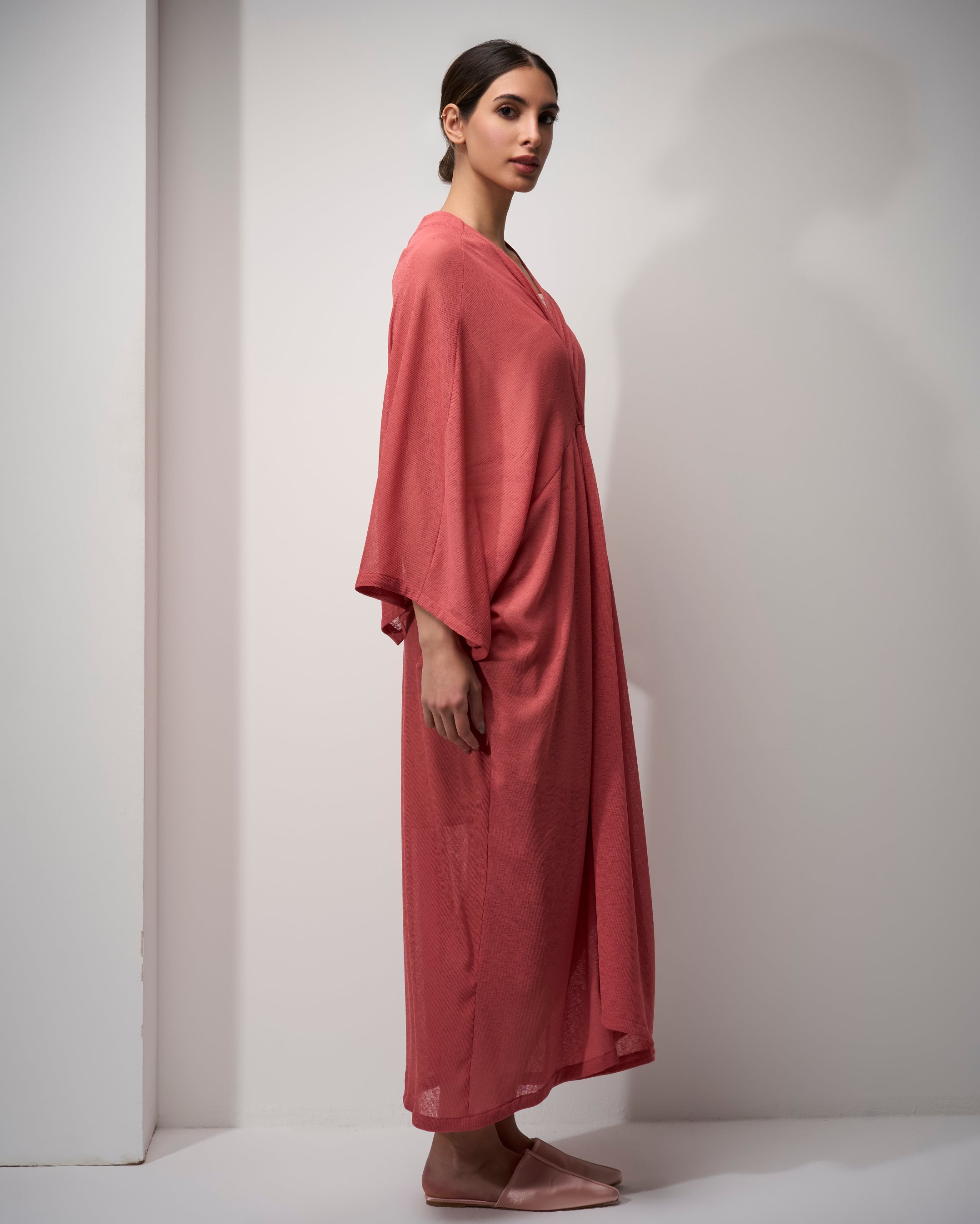 VNECK DRAPE DRESS