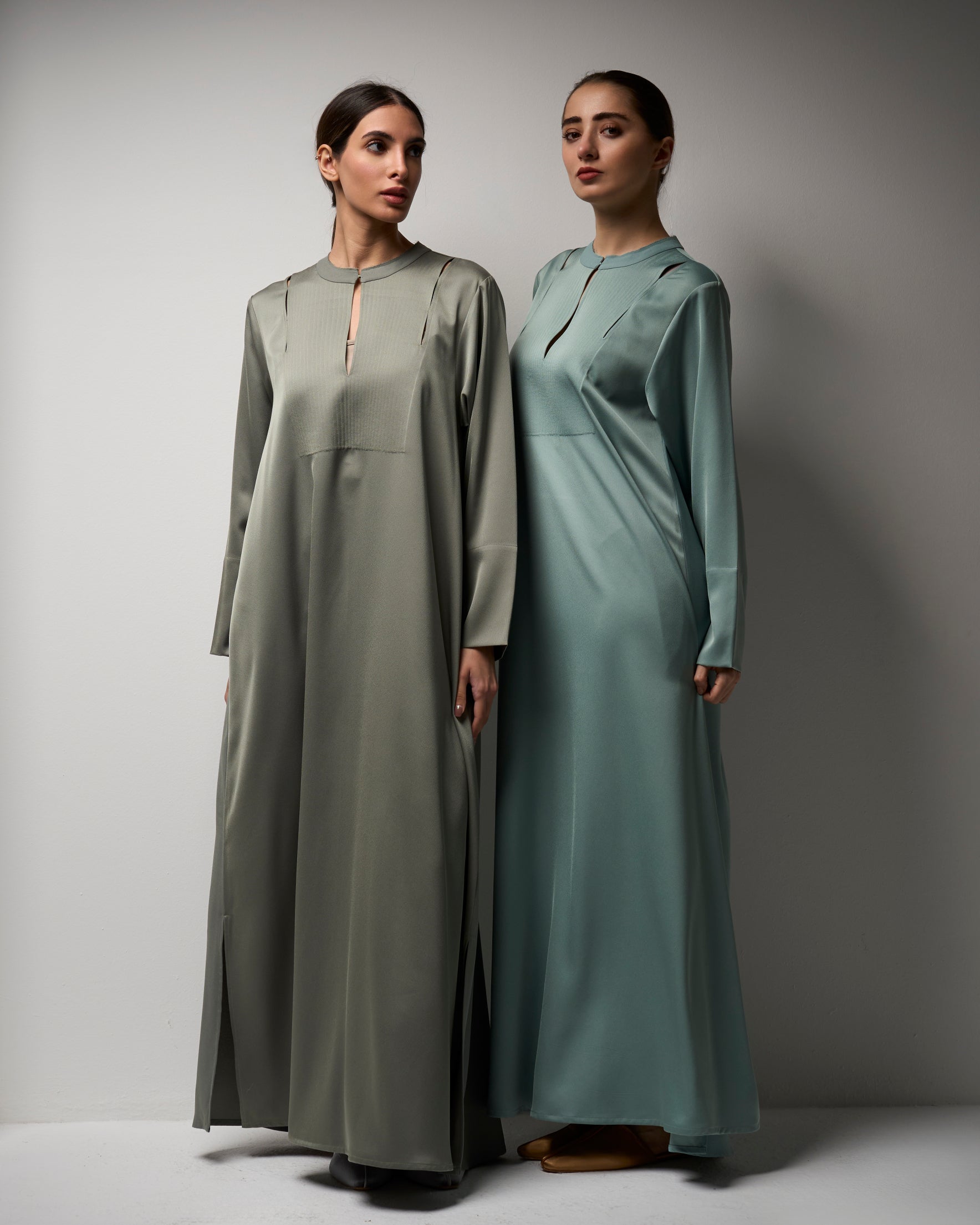 DUSTY BLUE PINTUCK DRESS