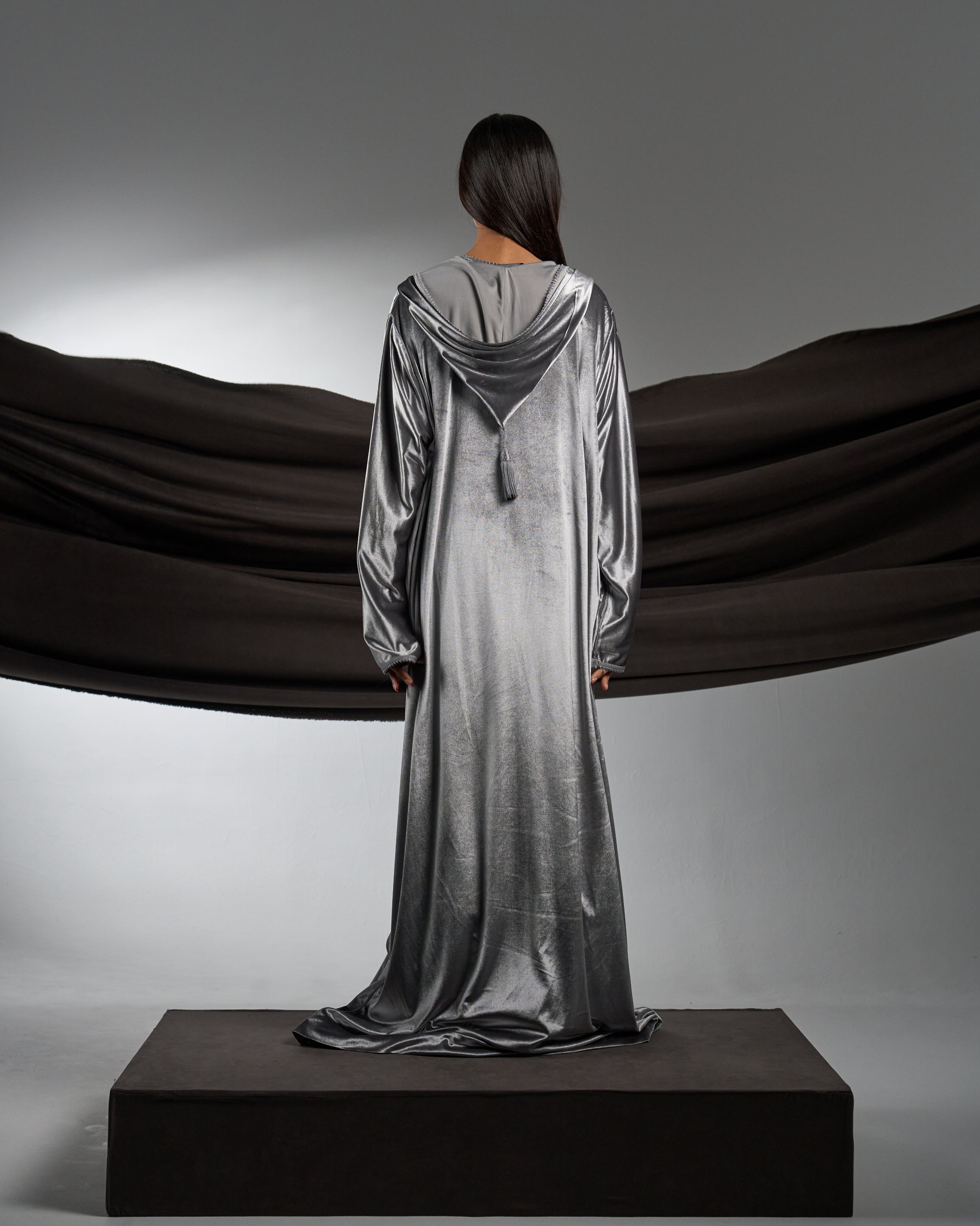 Embroidered Velvet Moroccan Dress