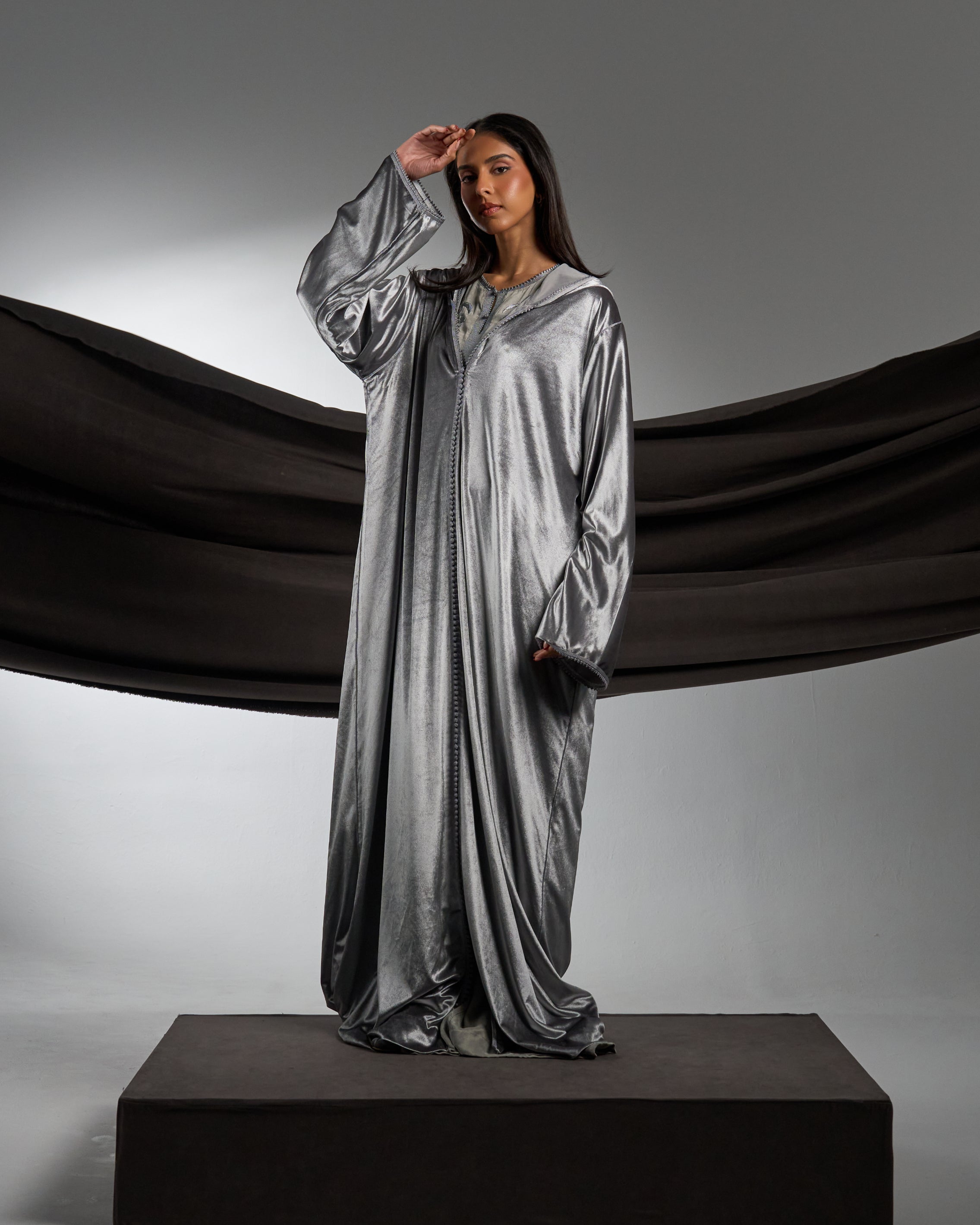 Embroidered Velvet Moroccan Dress