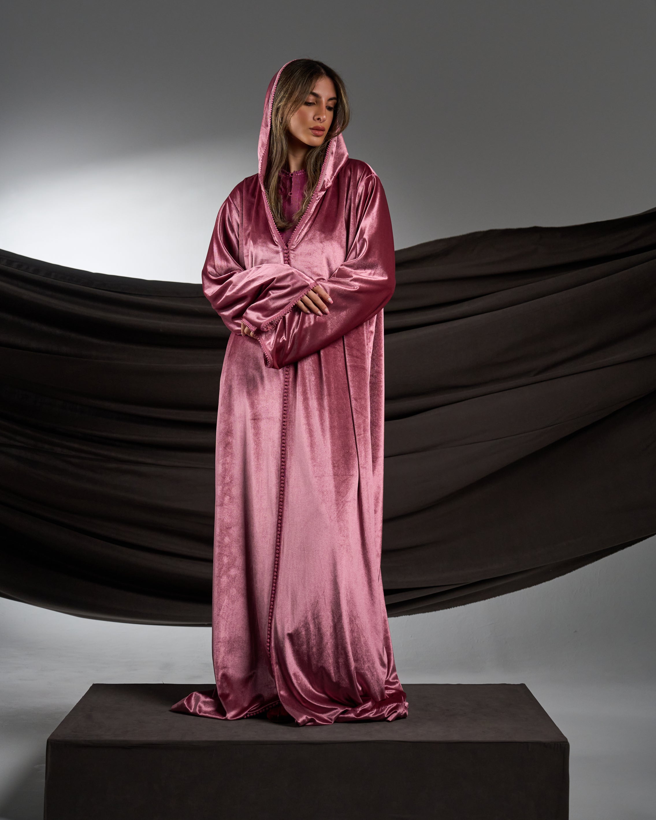 Embroidered Velvet Moroccan Dress