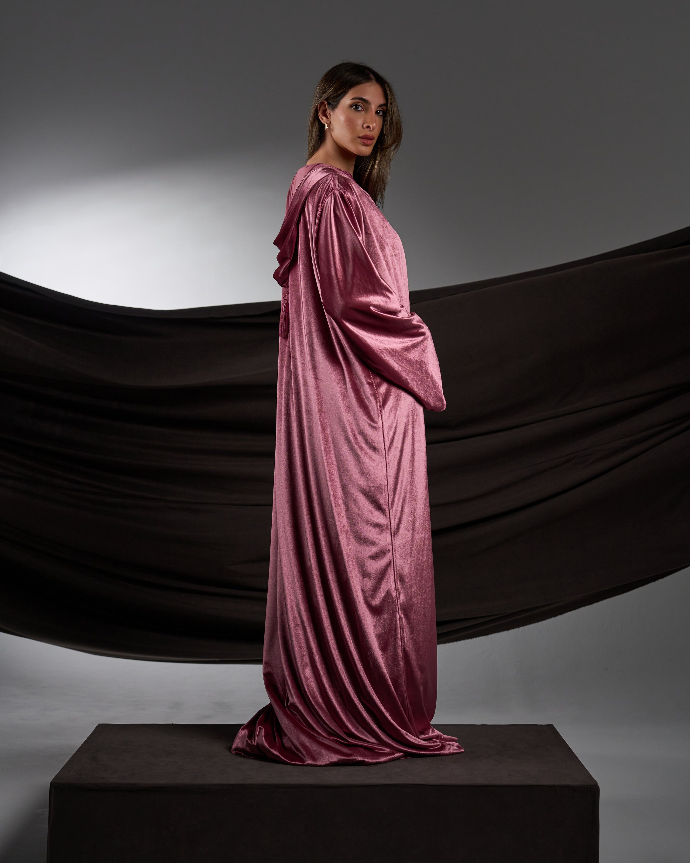 Embroidered Velvet Moroccan Dress