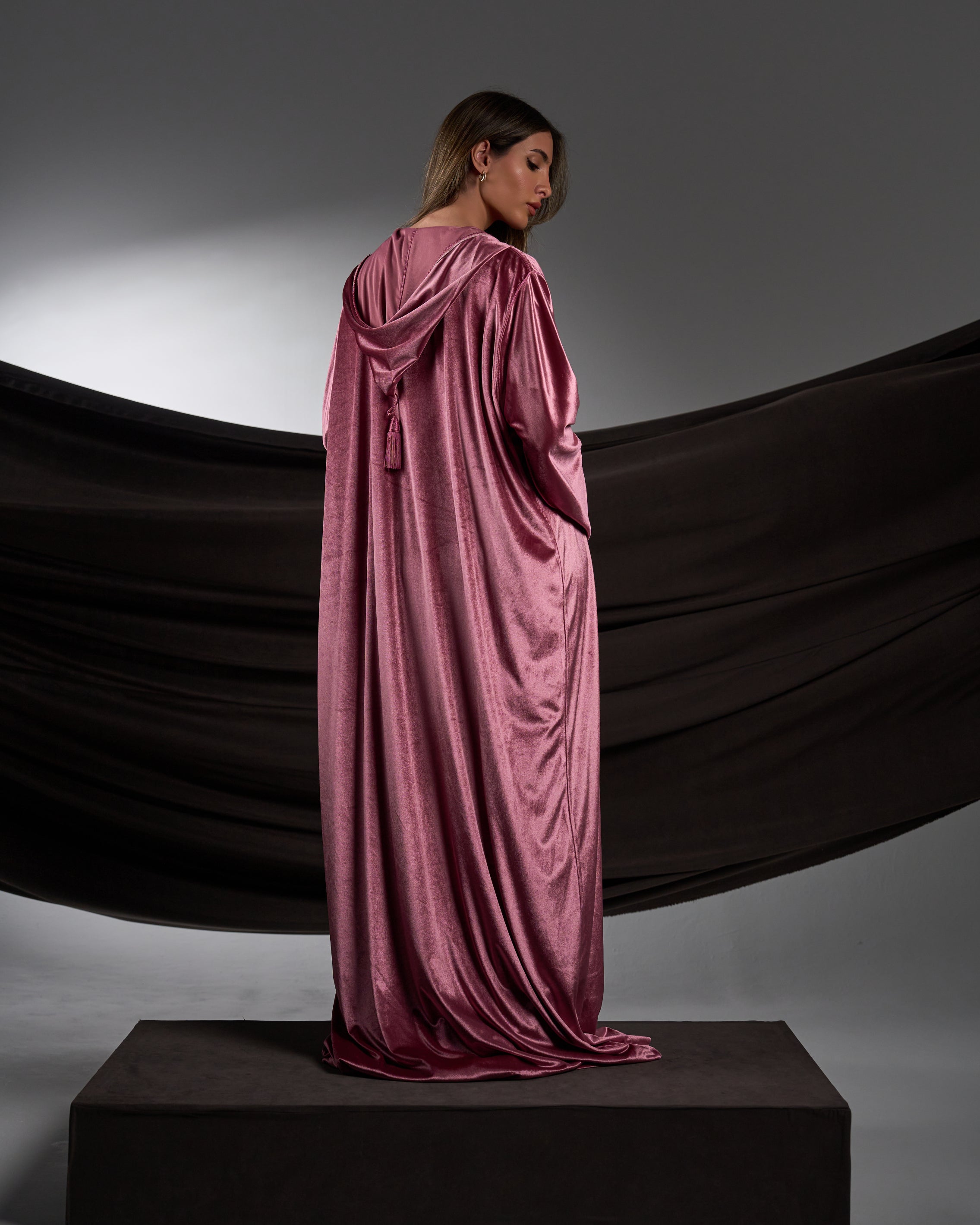 Embroidered Velvet Moroccan Dress