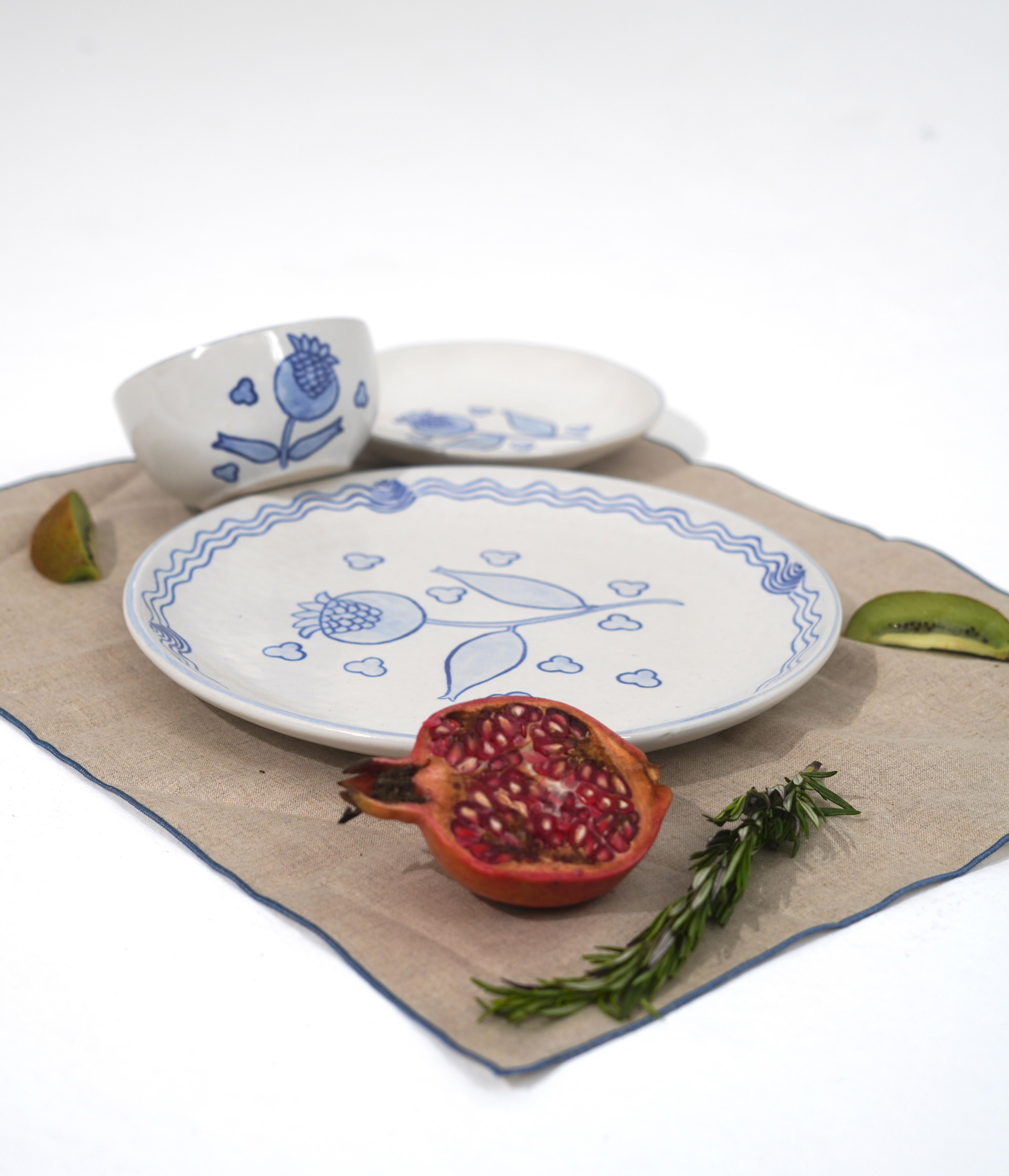 Blue Flower Dining Set