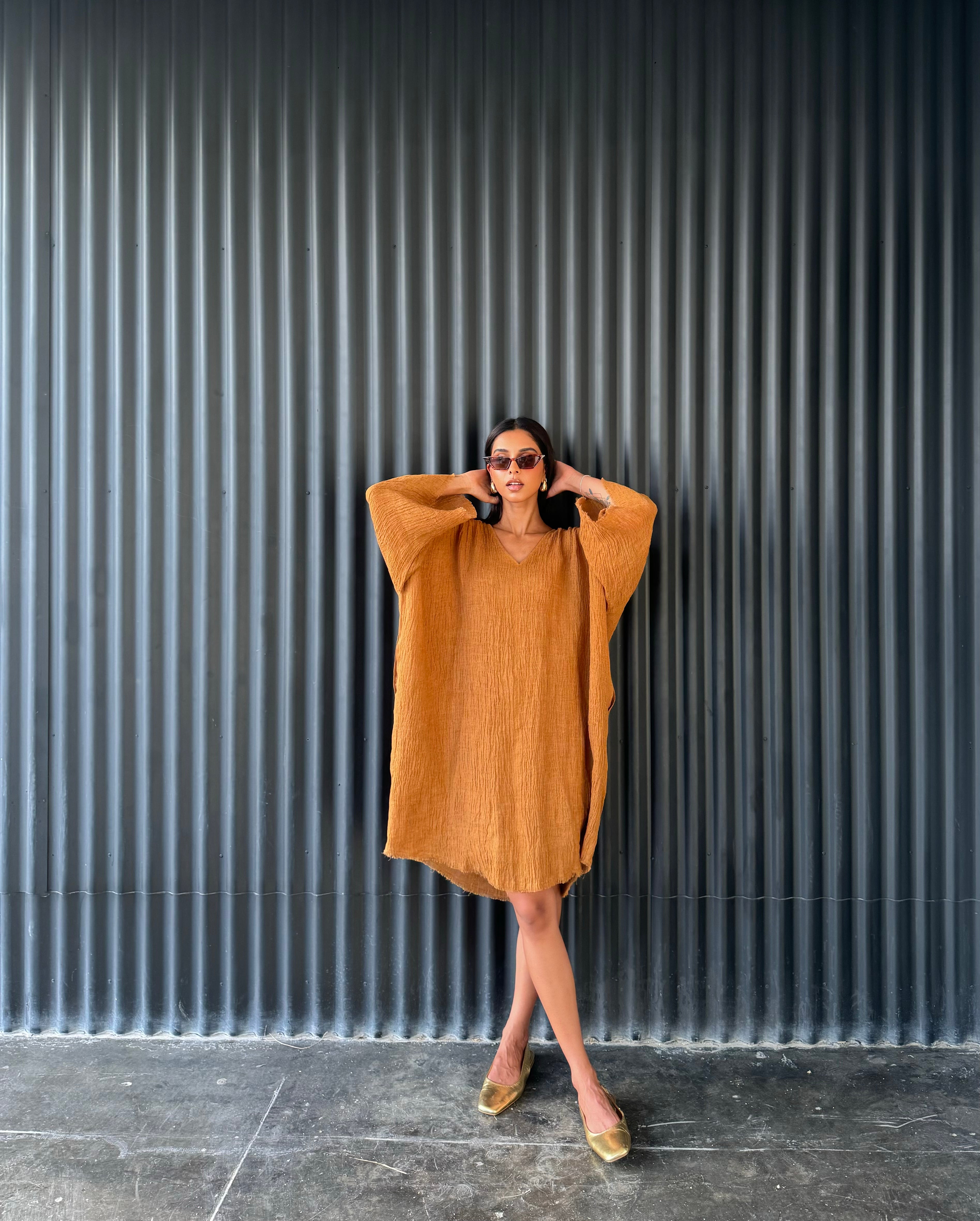 V NECK TUNIC DRESS