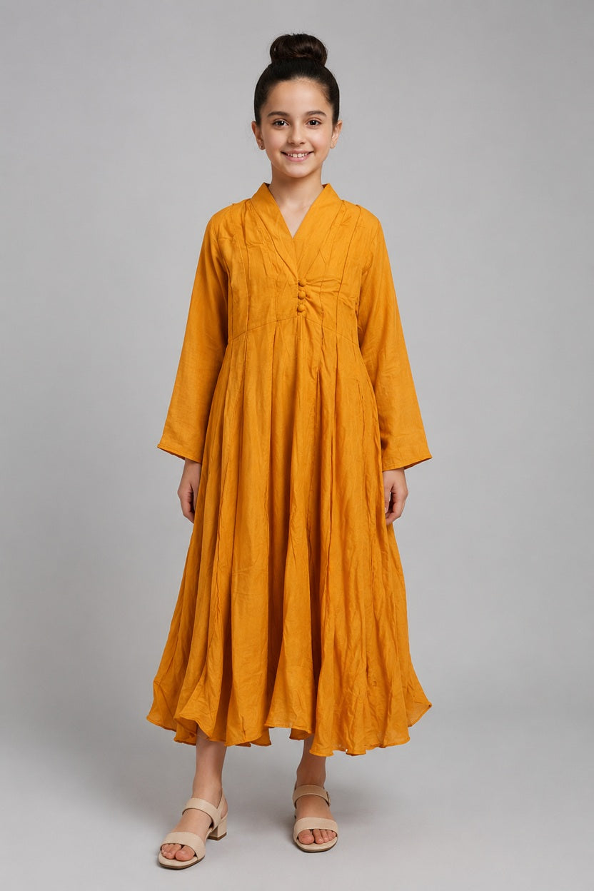 Kids 3- Curly hem LONG SLEEVES  PLAIN A