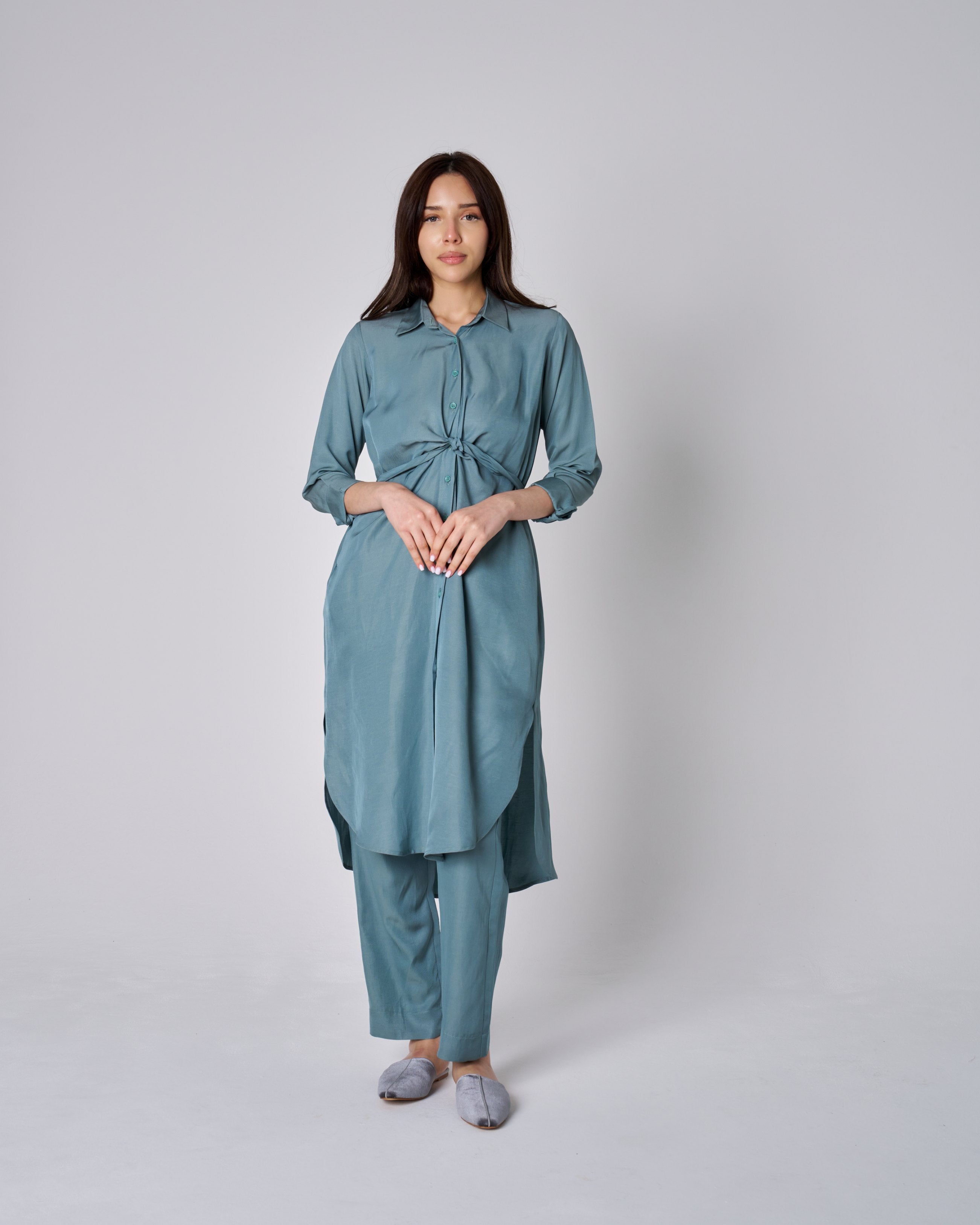 TWISTED RIBBON SHIRT WITH PANTS