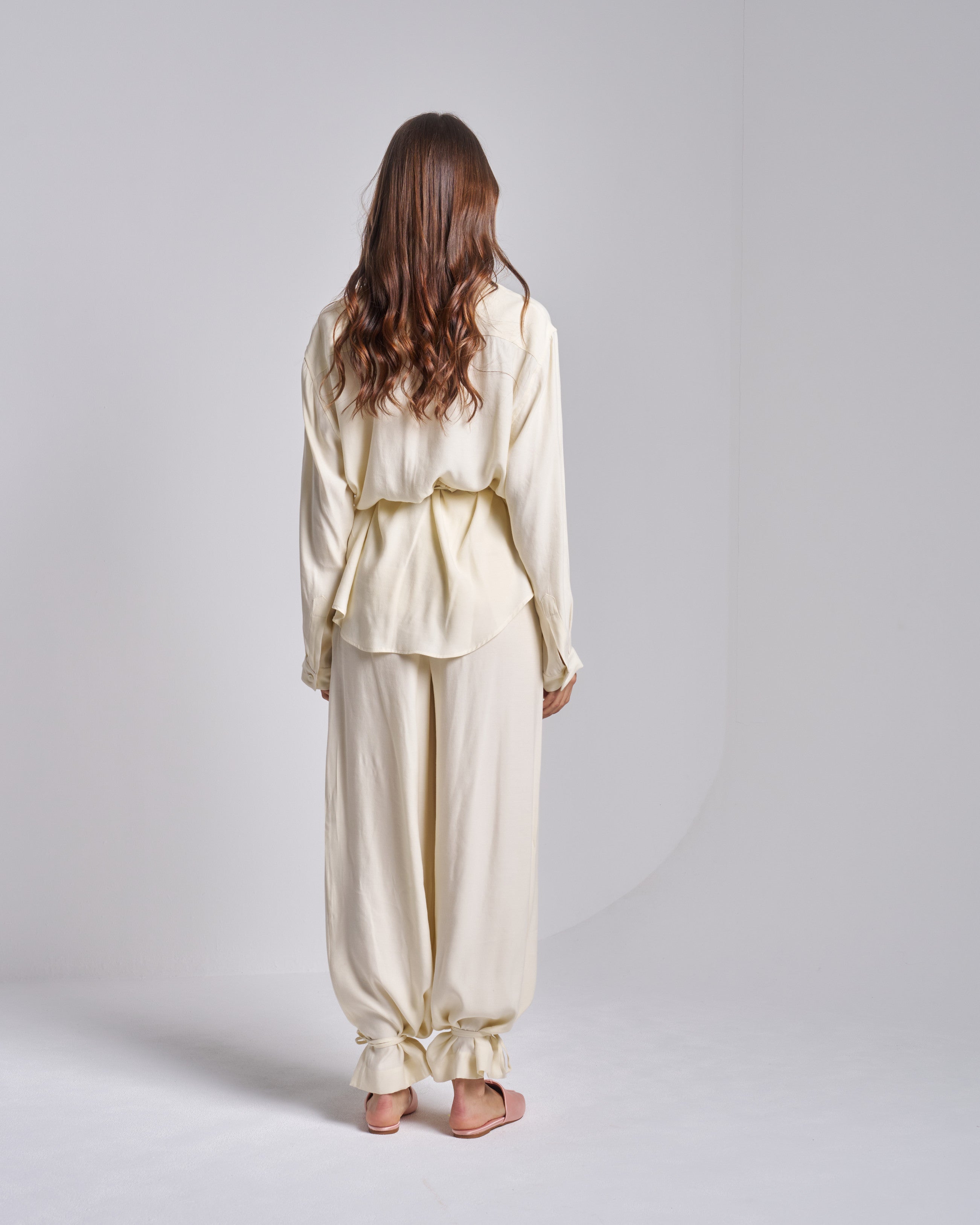 Cotton Crepe Set with Pants and Shirt