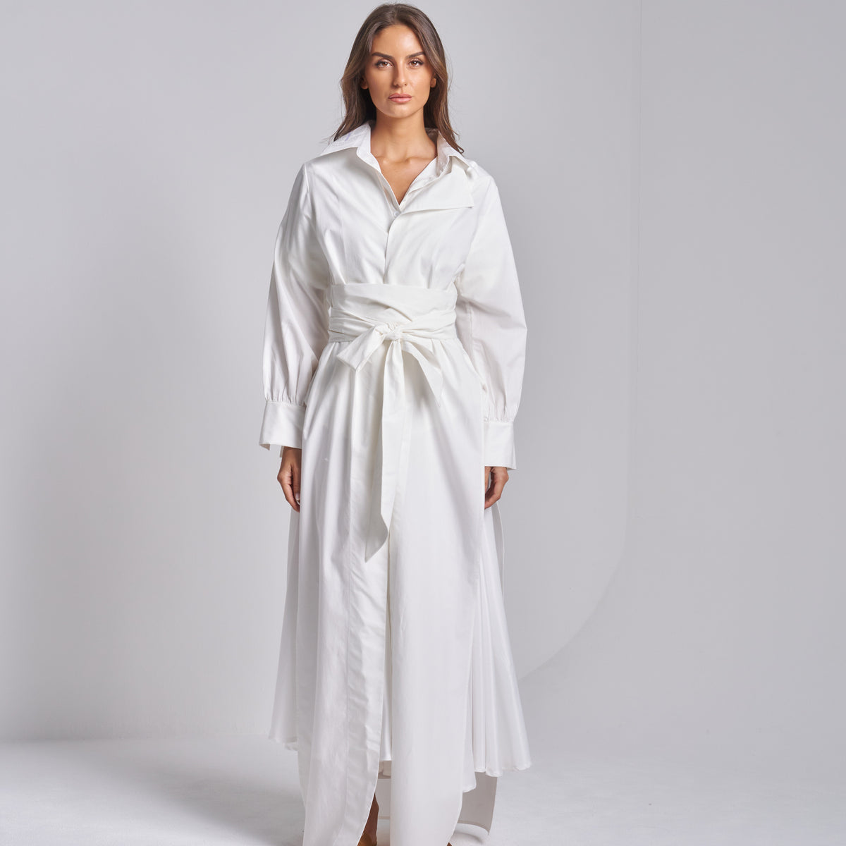 women's striped dress Blue Maxi | Avara Size:Size 56 Womens Deep V Simple Champagne A line liquid fabric