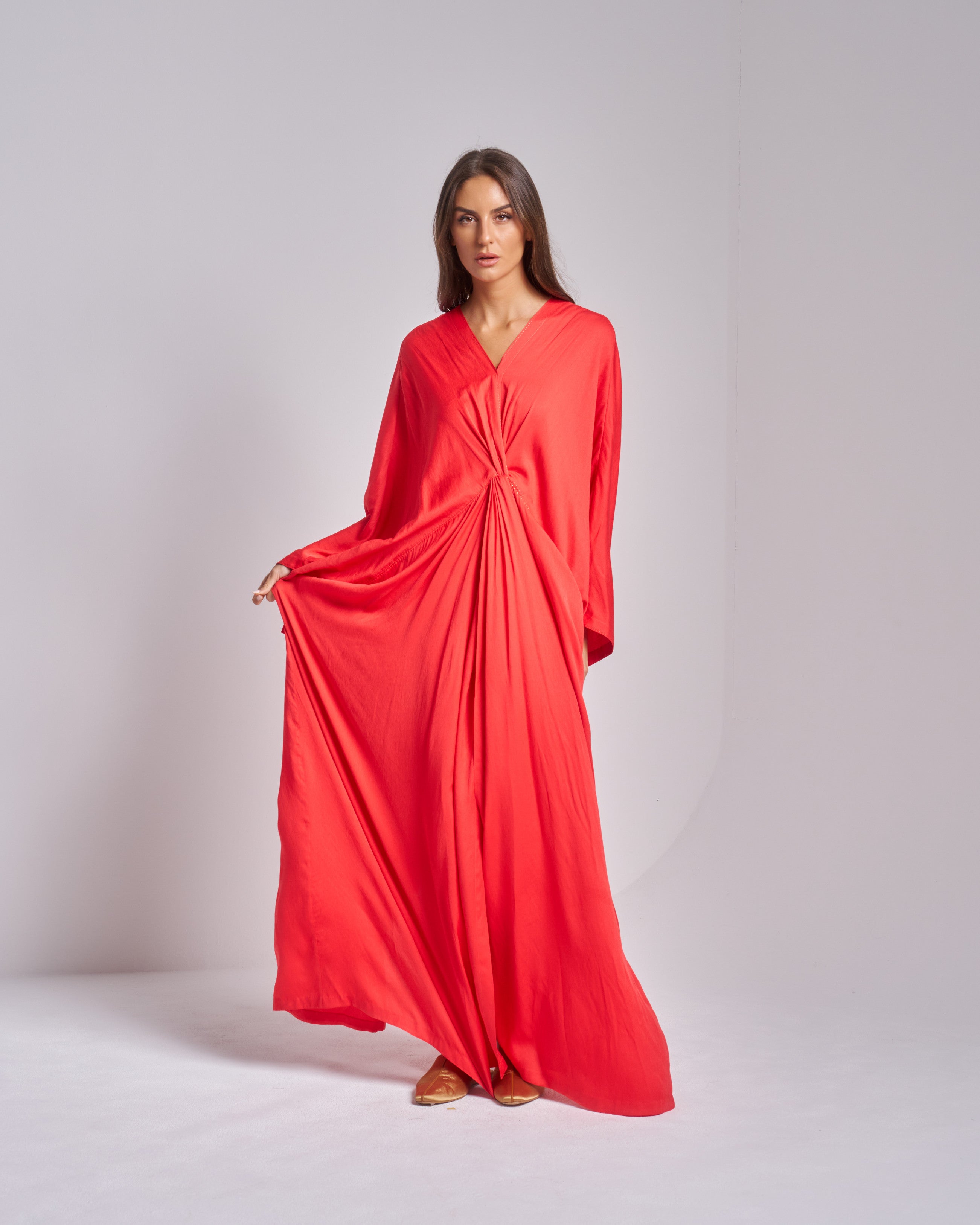 Silk V-Neck Dress