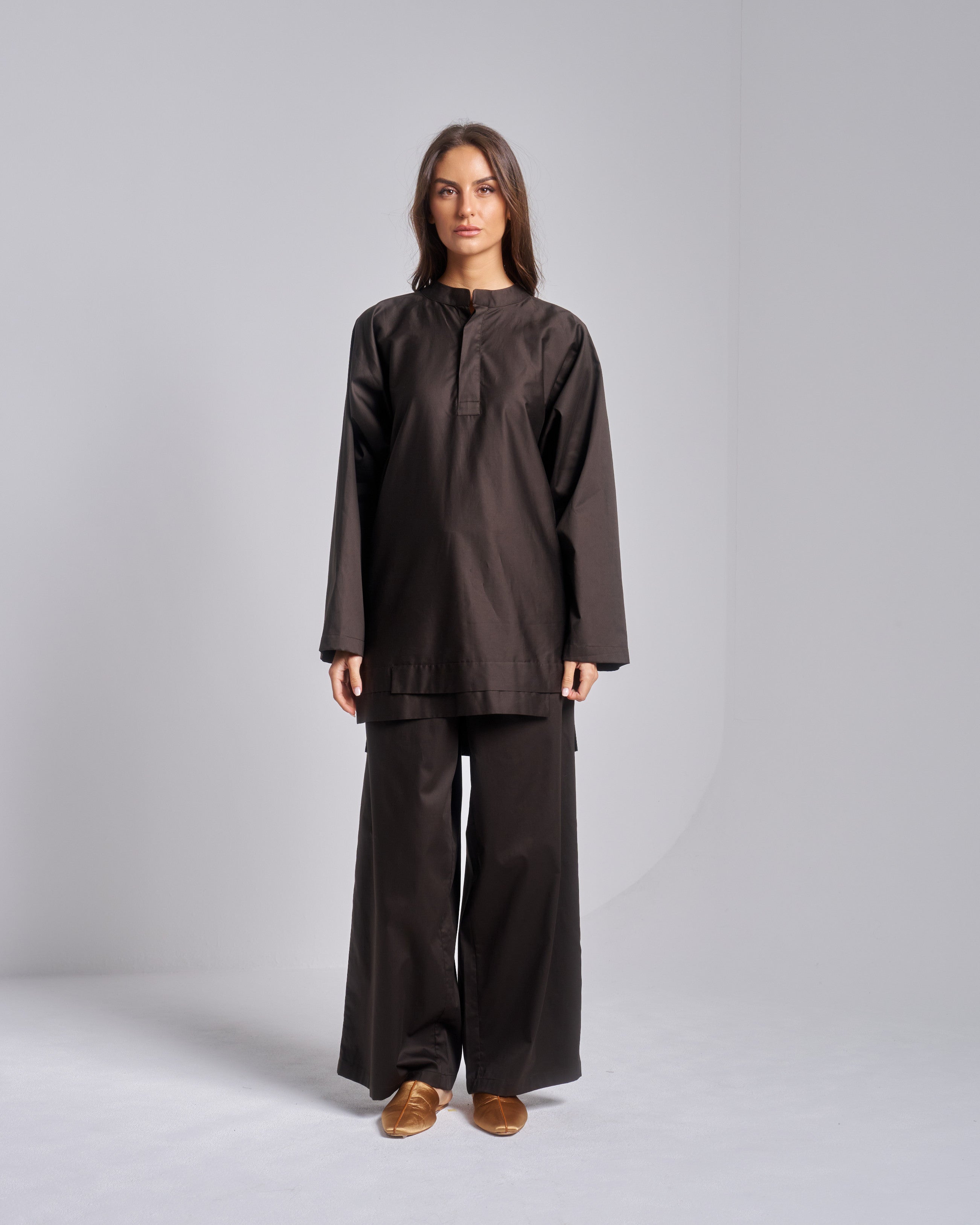 Standing Collar Shirt with Pants