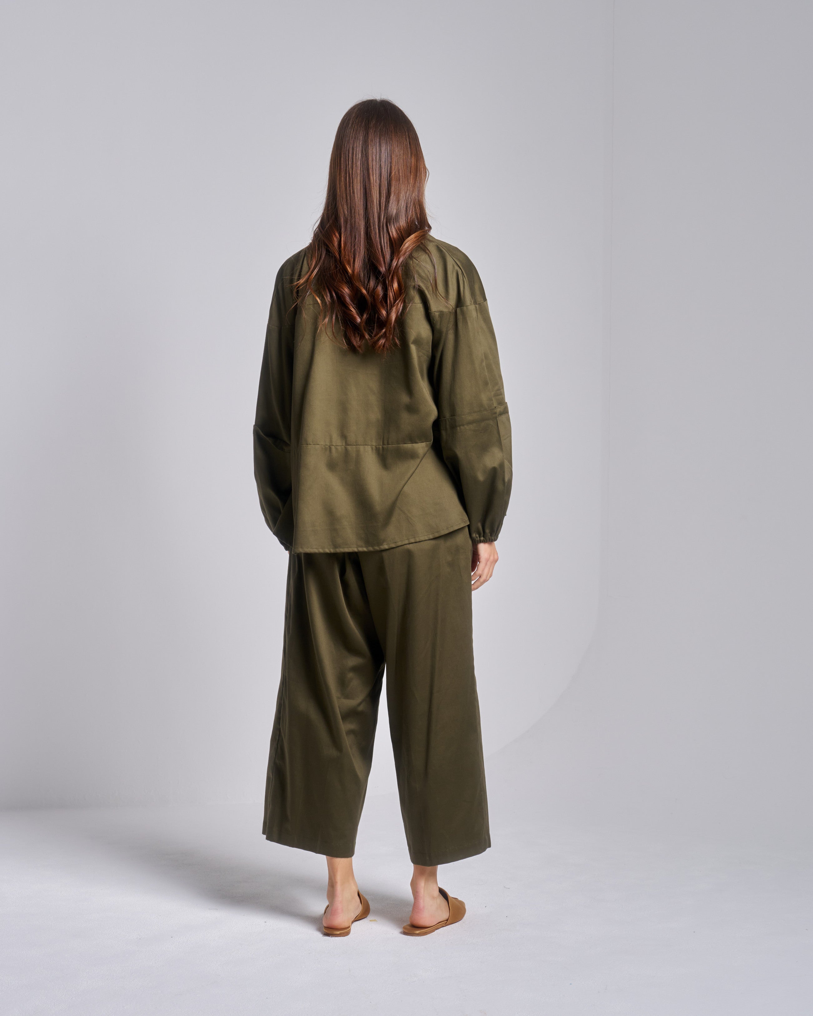 Cotton Set with Wide Pants