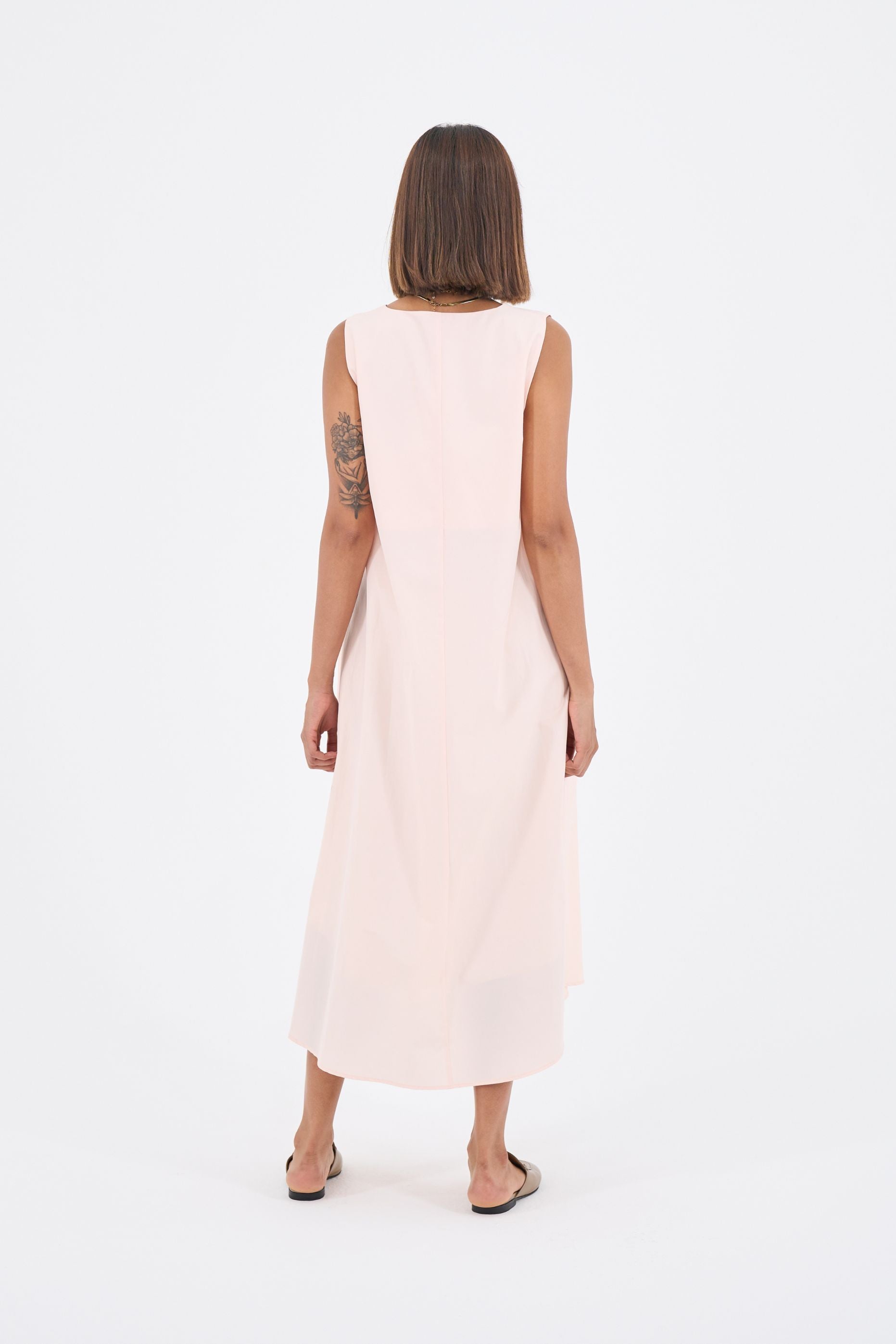 V neck sleeveless Pink dress