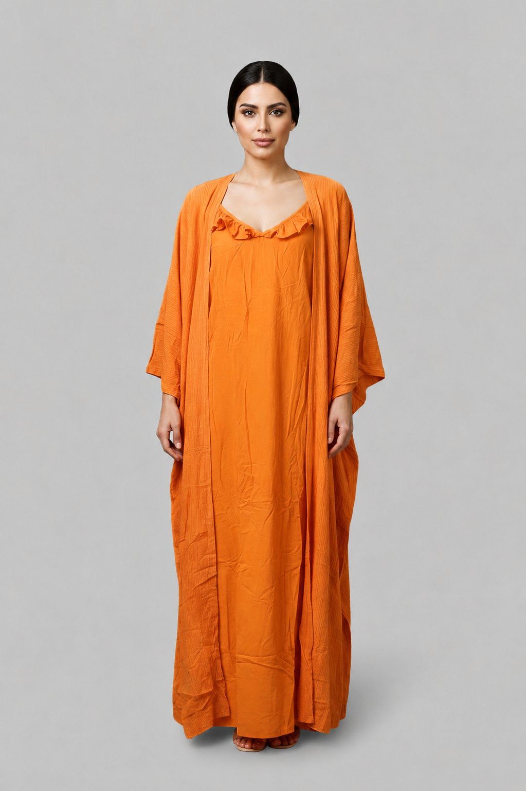 Plain Bisht Orange