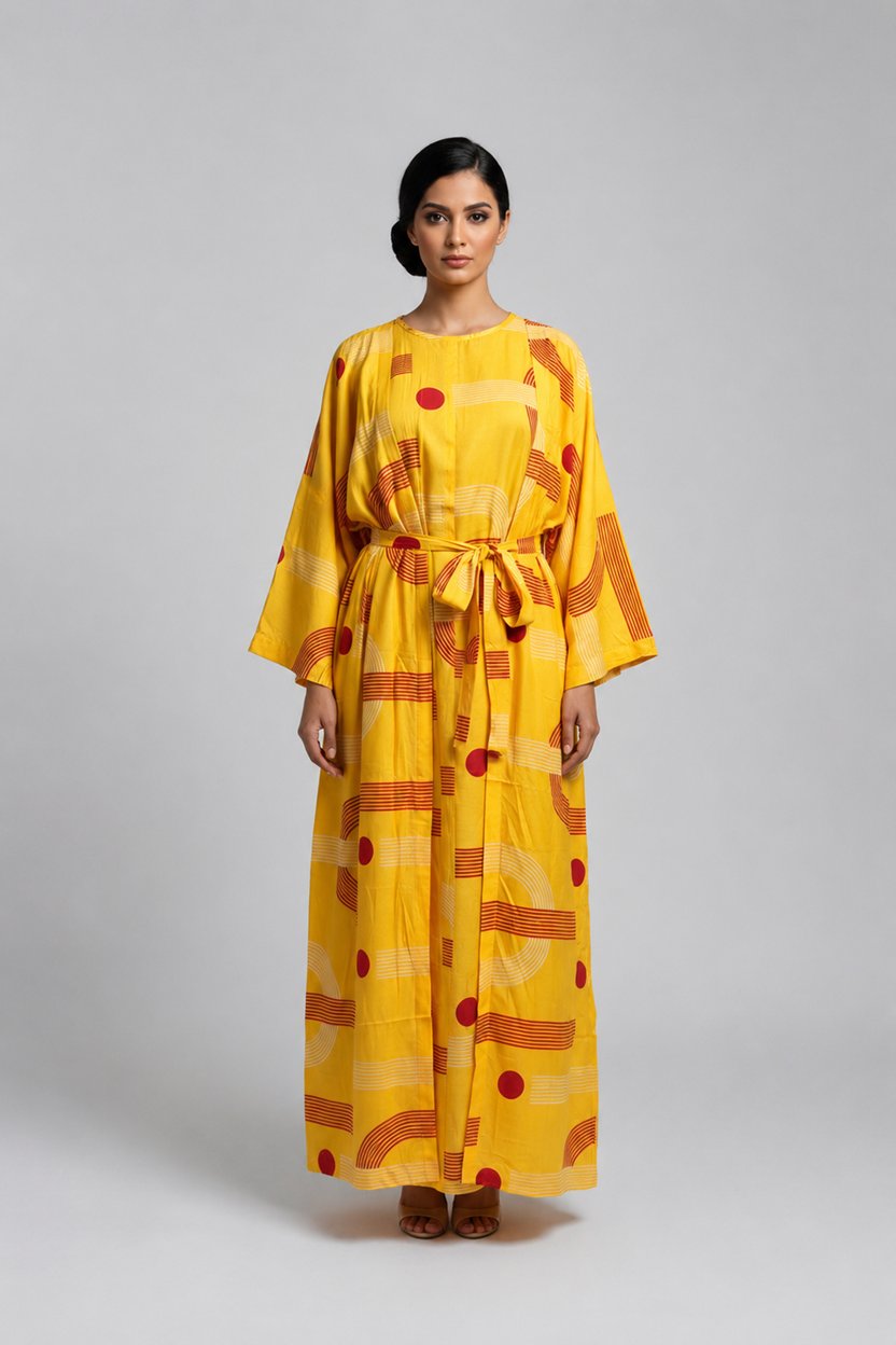 Printed 2 piece yellow u shape