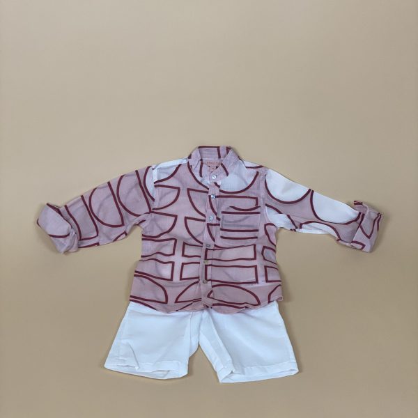 BOYS Short & Shirt Set Pink Geo