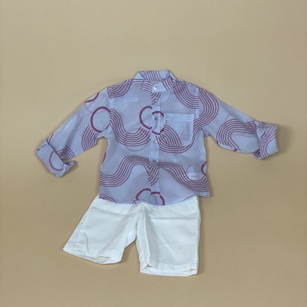 BOYS Short & Shirt Set Grey Waves