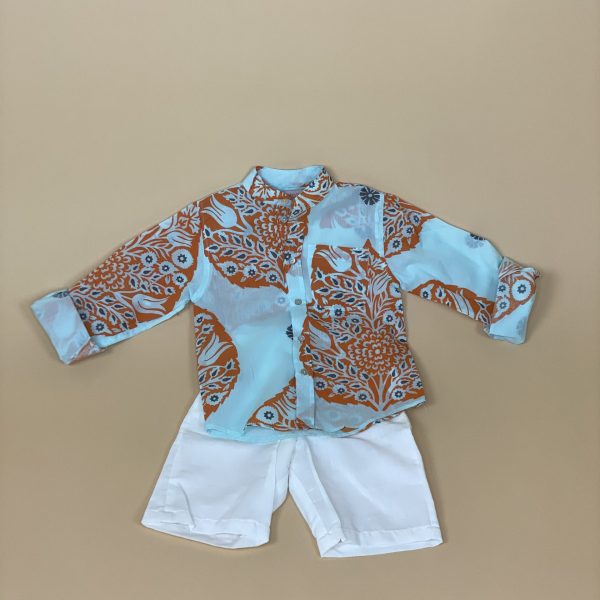 BOYS Short & Shirt Set aqua alocasia