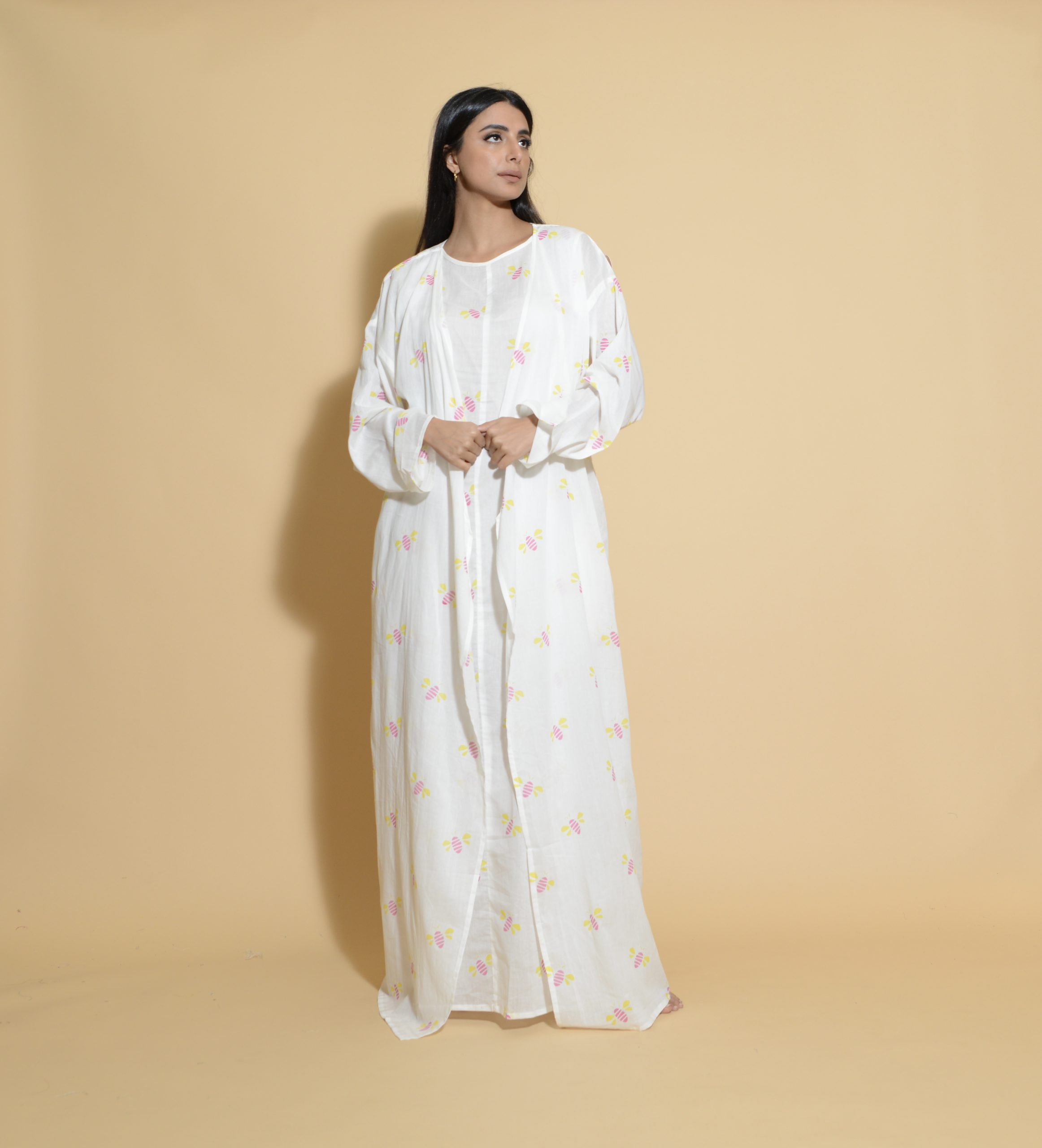 PRINTED 2 PIECE PINK BEES