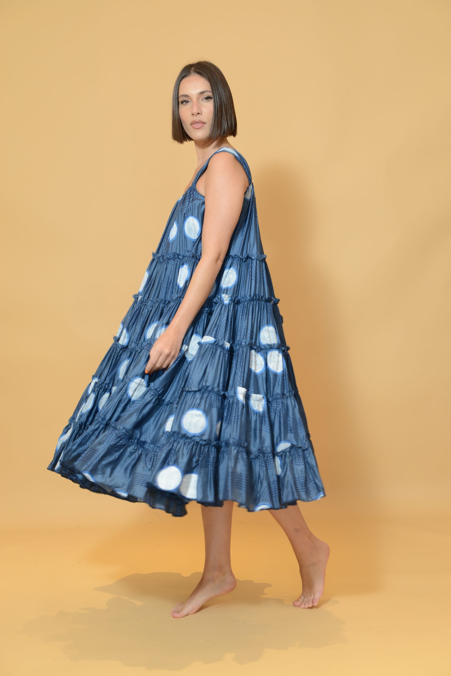 Flounce Dress Blue Wave